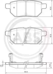 Комплект тормозных колодок дискового тормоза A.B.S. 37580