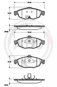 Комплект тормозных колодок дискового тормоза A.B.S. 38869