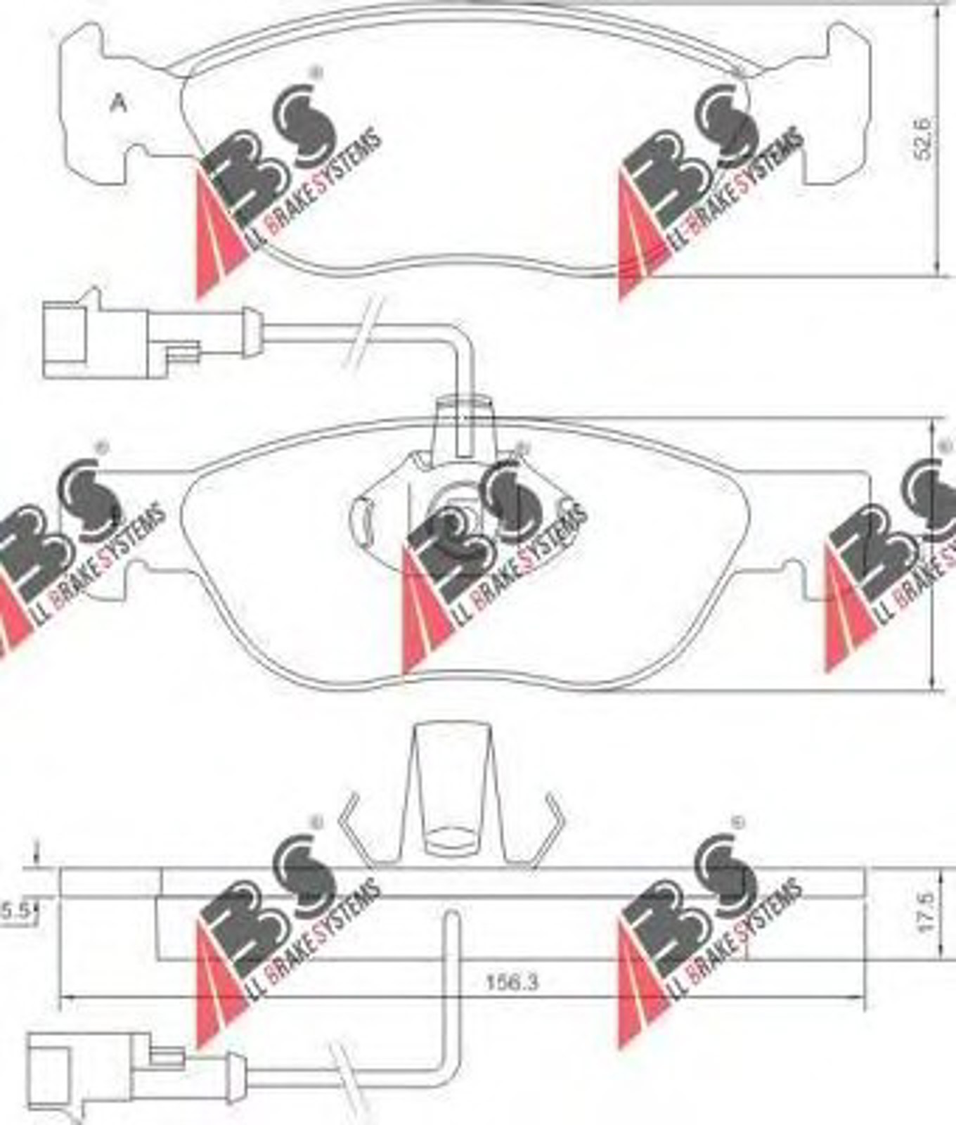 Комплект тормозных колодок дисковый тормоз A.B.S. 37013