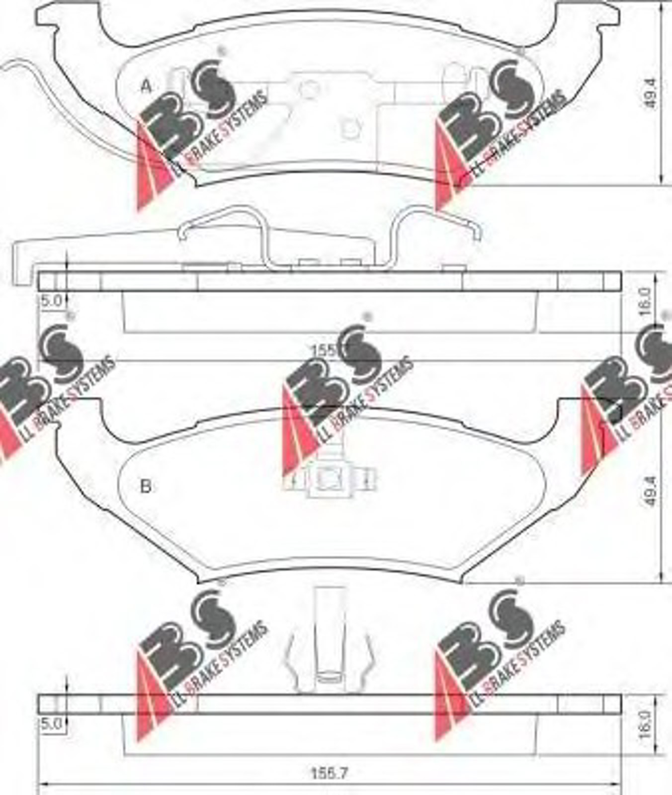 Колодки тормозные дисковые A.B.S. 38715