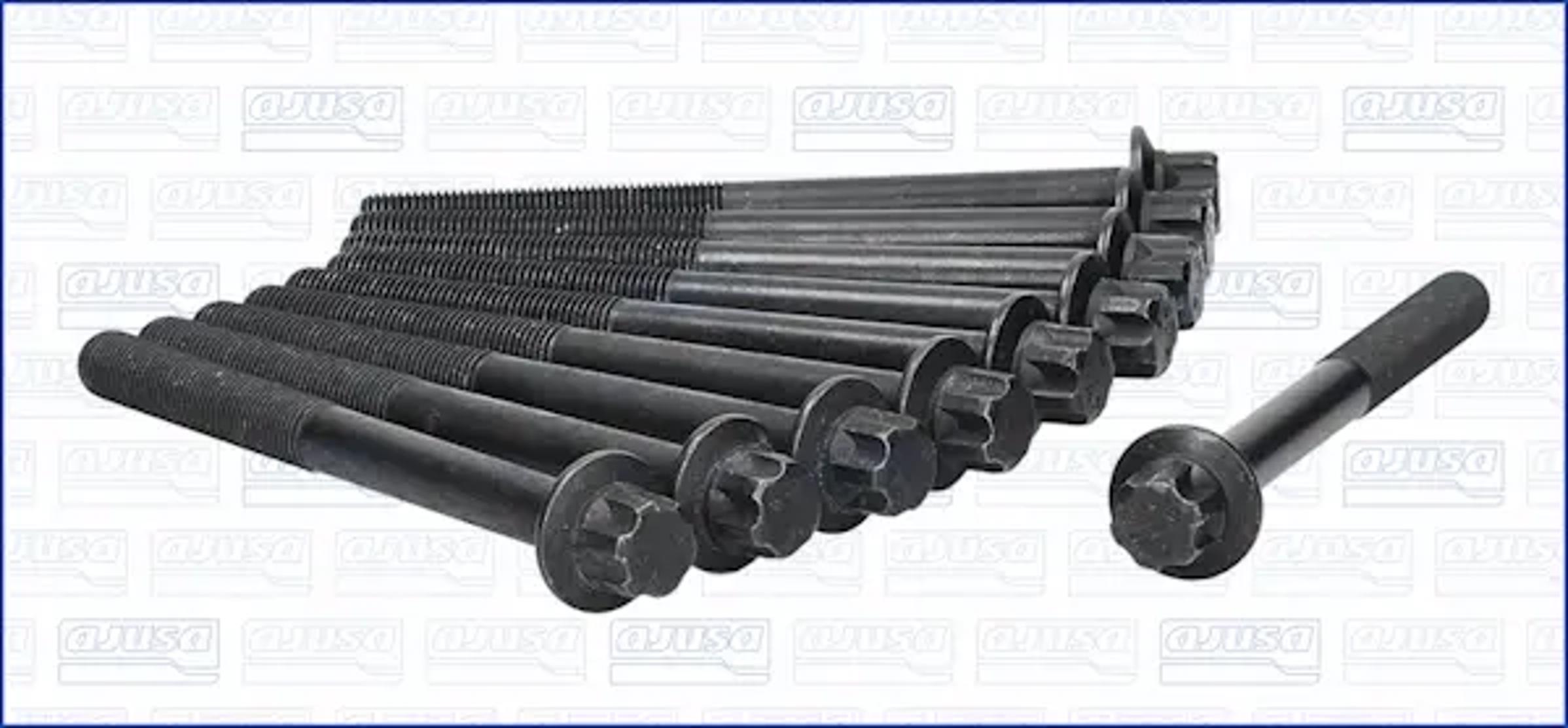 Комплект болтов гбц nissan livina/grand livina 1.8/1.8 flex 07- qashqai/ qashqai +2 2.0/2.0 4wd 07- sentra 2.0/2.0 flex 06- tiida наклонная задняя часть 1.8 AJUSA 81042900