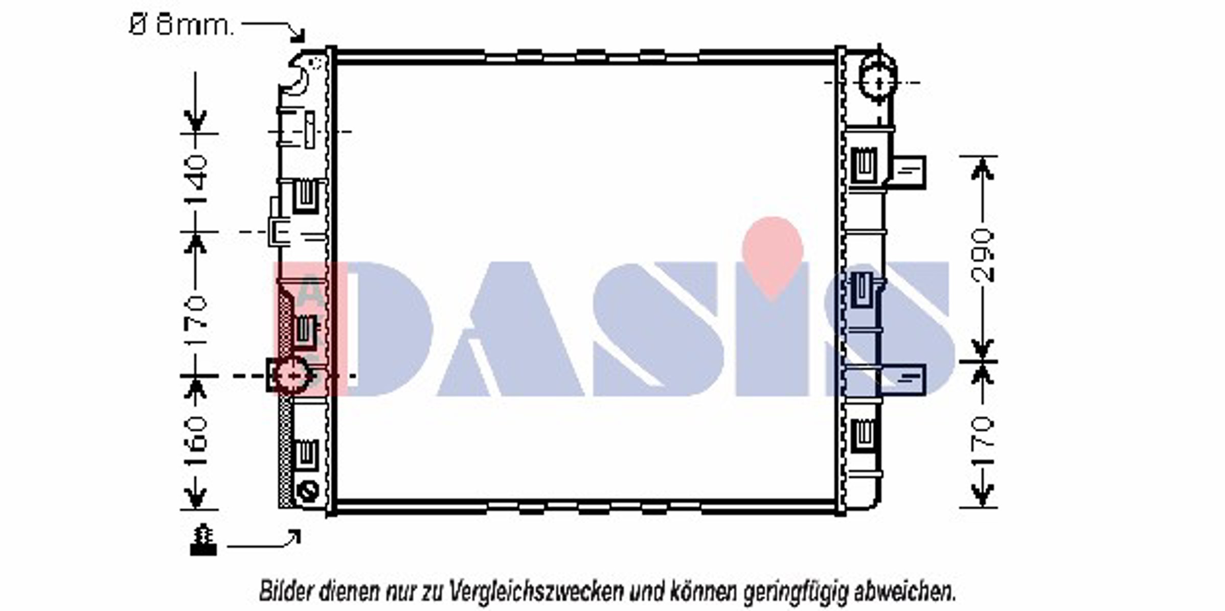 Радиатор системы охлаждения AKS DASIS 134180N