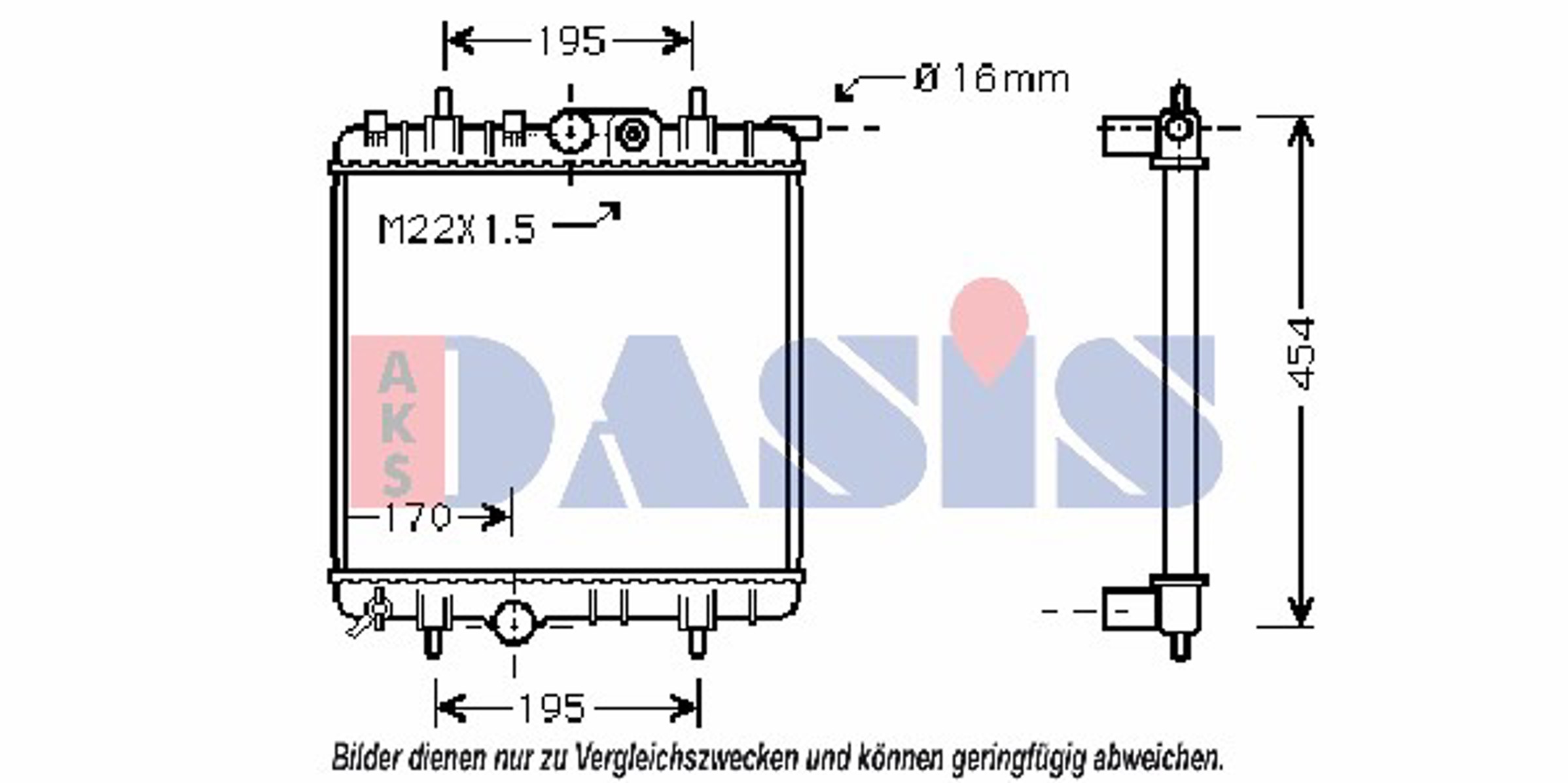 Радиатор системы охлаждения AKS DASIS 160097N
