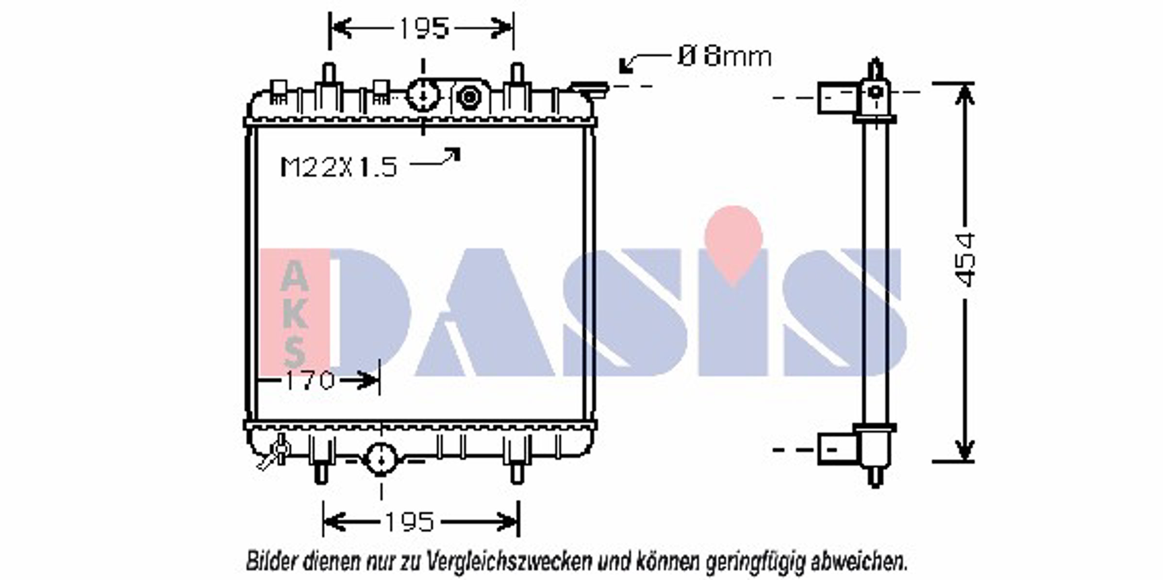 Радиатор системы охлаждения AKS DASIS 161450N