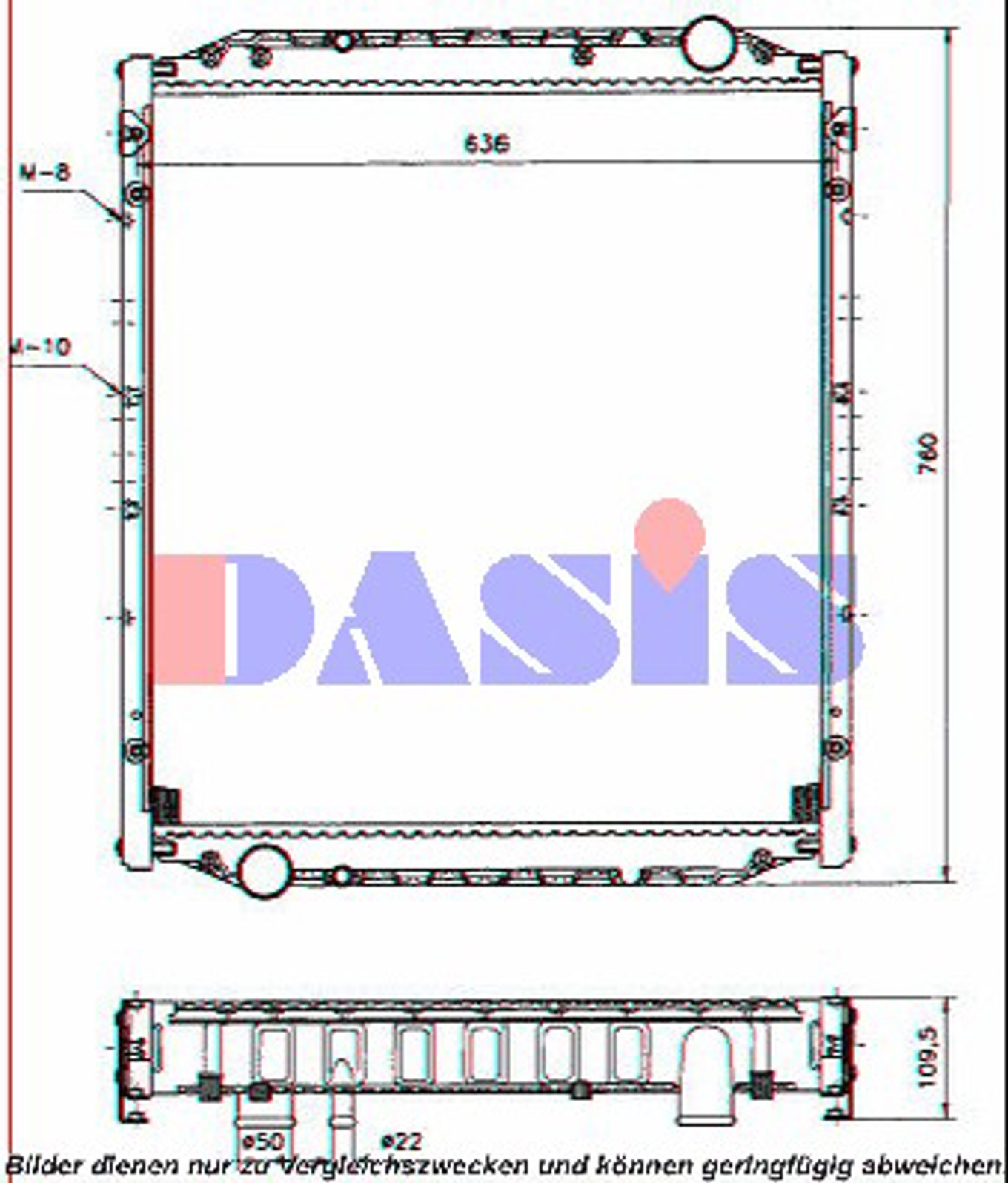 Радиатор системы охлаждения AKS DASIS 261950N