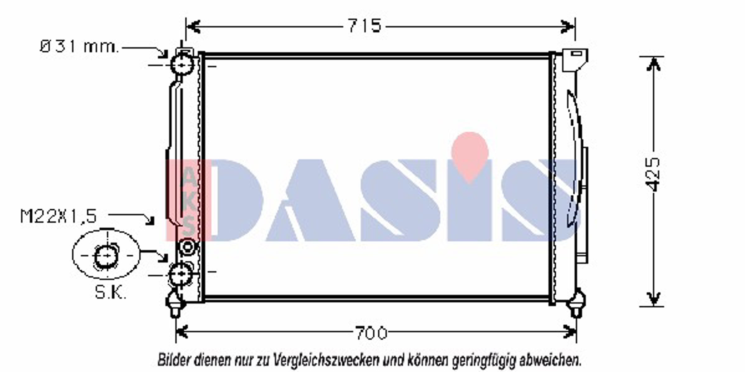 Радиатор системы охлаждения AKS DASIS 480007N