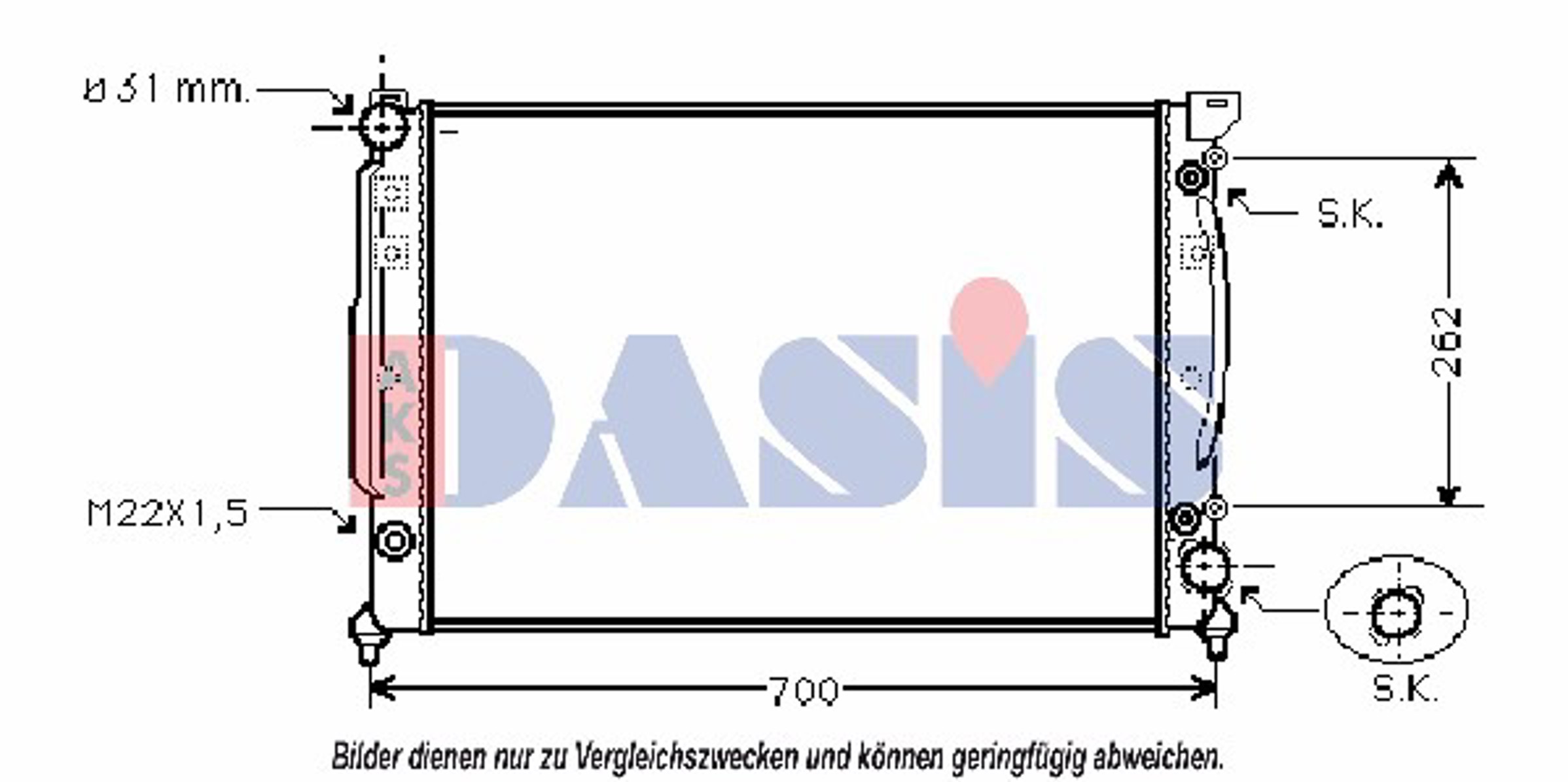 Радиатор системы охлаждения AKS DASIS 480360N