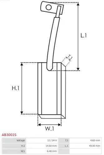 Щетки генератора as AS-PL AB3001S