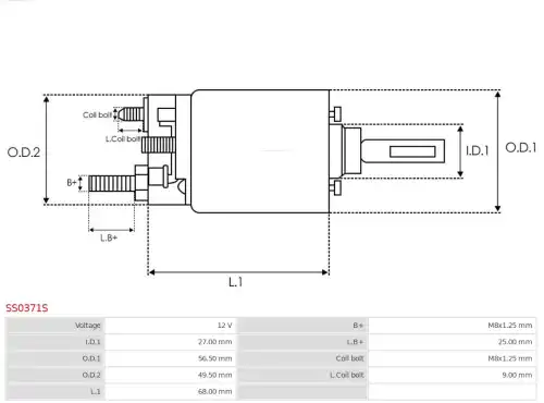 Тяговое реле стартер brand new as-pl