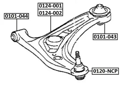 Сайлентблок рычага подвески ASVA 0101-044