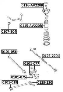 Сайлентблок ASVA 0101-075