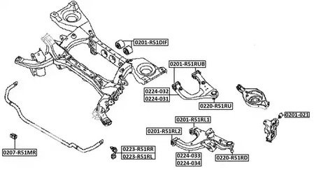 Сайлентблок asva ASVA 0201-R51RUB
