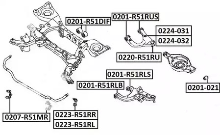 Сайлентблок ASVA 0201-R51RUS