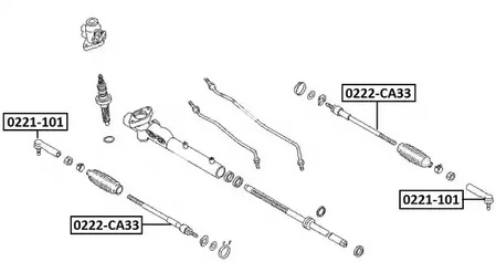 0221-101 nissan almera i 1995.09 наконечник рулевой тяги ASVA 0221-101