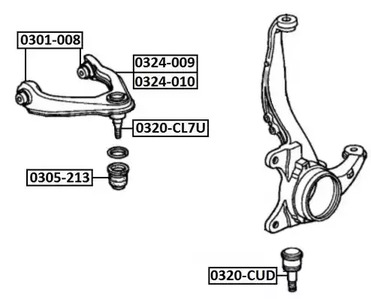 0320-cud honda accord 2.0i 2008.06 шаровая опора ASVA 0320-CUD