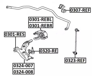 0320-re honda cr-v iii 2.2i-ctdi 2007.01 шаровая опора ASVA 0320-RE