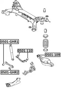 0501-ghr2 mazda 6 1.8 2007.08 сайлентблок задней тяги ASVA 0501-GHR2