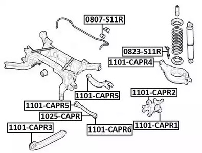 Сайлентблок рычага подвески ASVA 1101-CAPR2