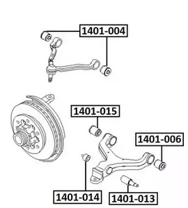 Сайлентблок рычага подвески ASVA 1401-004