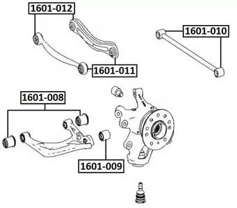 Сайлентблок рычага подвески ASVA 1601-012