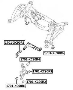 Сайлентблок рычага подвески ASVA 1701-XC90R5