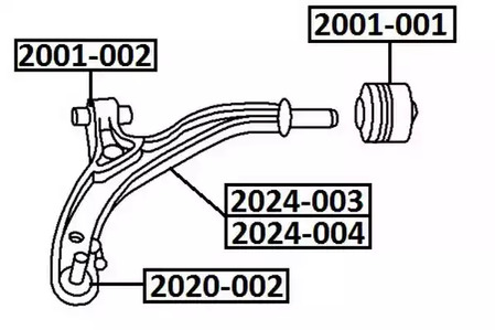 Сайлентблок рычага подвески ASVA 2001-001