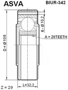 Шрус ASVA BIUR-342