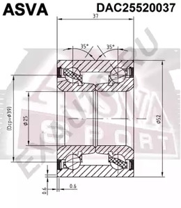 Подшипник ступичный ASVA DAC25520037