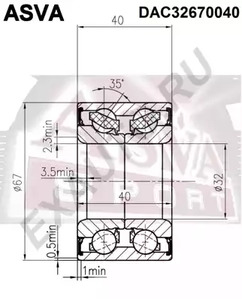 Подшипник ступичный ASVA DAC32670040