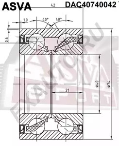 Подшипник ступичный ASVA DAC40740042