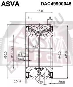 Подшипник ступичный ASVA DAC49900045