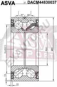 Подшипник ступичный с магнитным кольцом абс ASVA DACM44830037