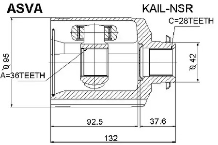 Шарнирный комплект приводной вал ASVA KAIL-NSR