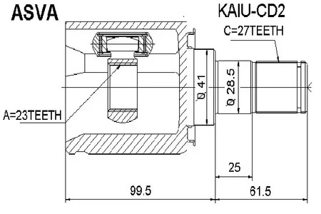 Шрус ASVA KAIU-CD2