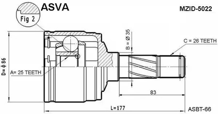 Шрус ASVA MZID-5022