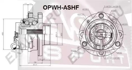 Ступица передняя с датчиком абс ASVA OPWH-ASHF