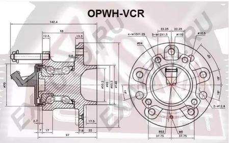 Ступица колеса ASVA OPWH-VCR