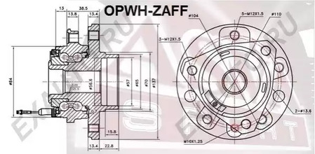 Ступица колеса ASVA OPWH-ZAFF