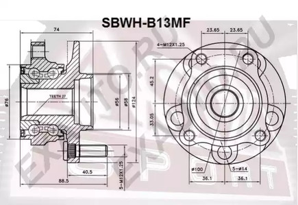 Ступица колеса ASVA SBWH-B13MF