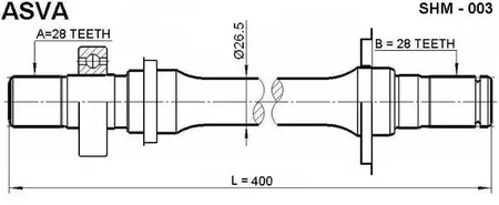 Полуось ASVA SHM-003