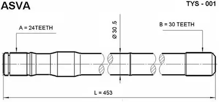 Полуось ASVA TYS-01