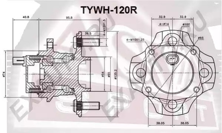 Ступица колеса заднего ASVA TYWH-120R