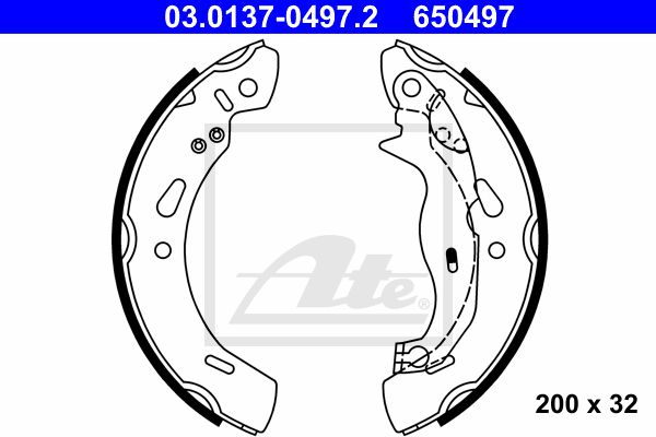Колодки тормозные барабанные ATE 03-0137-0497-2