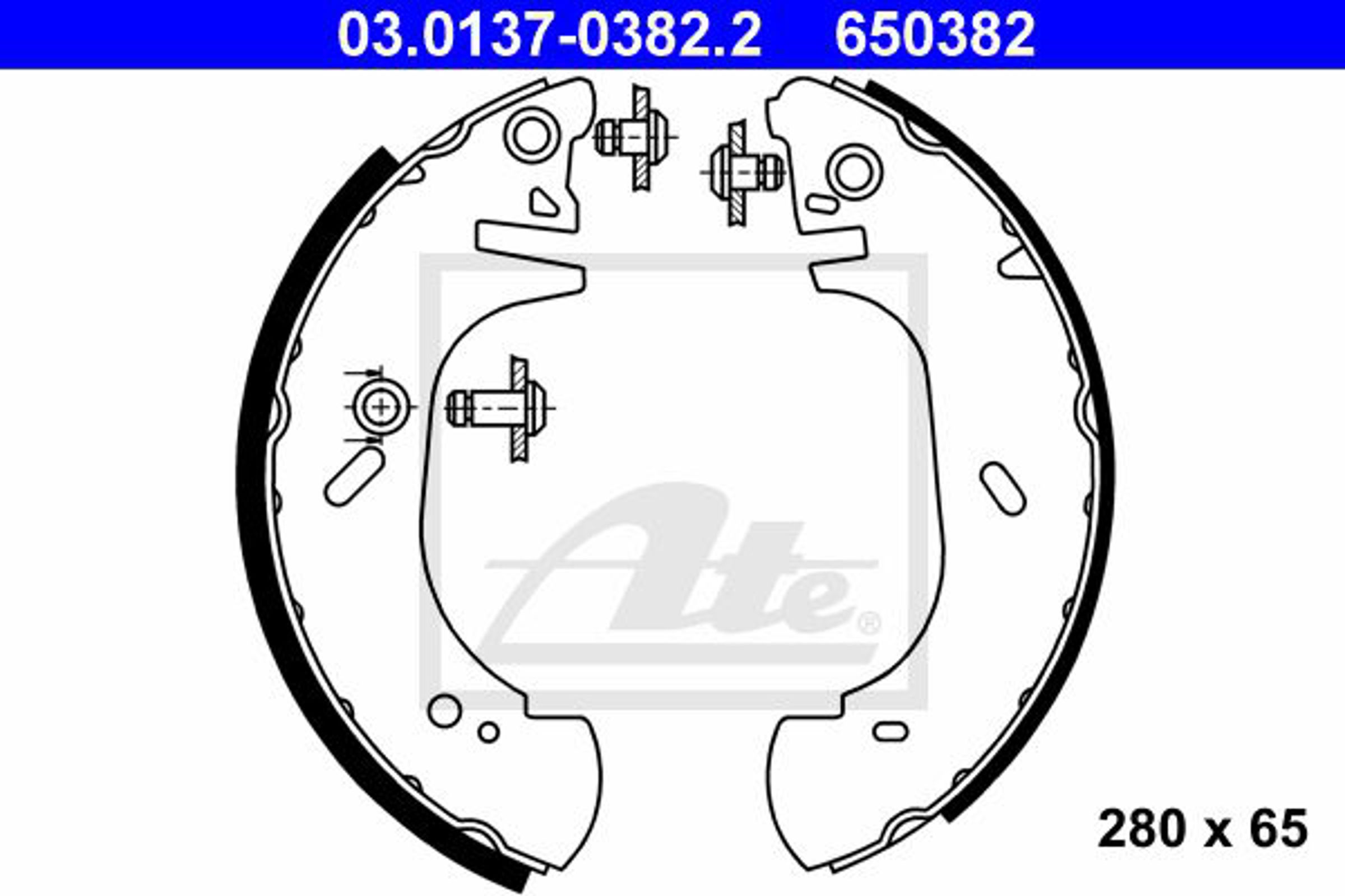 Колодки тормозные барабанные ATE 03.0137-0382.2