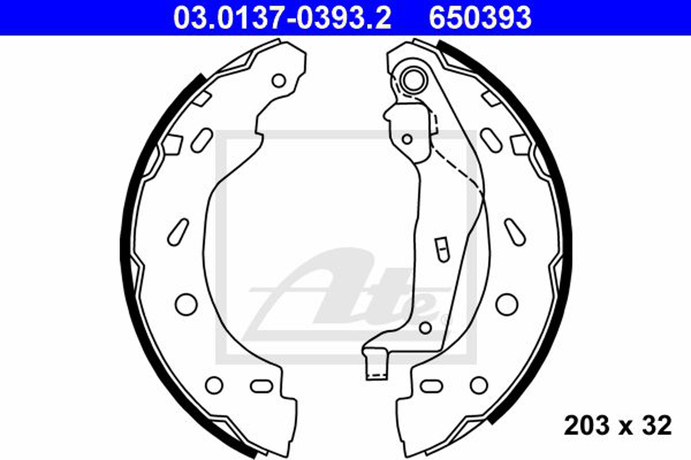 Колодки тормозные барабанные ATE 03.0137-0393.2