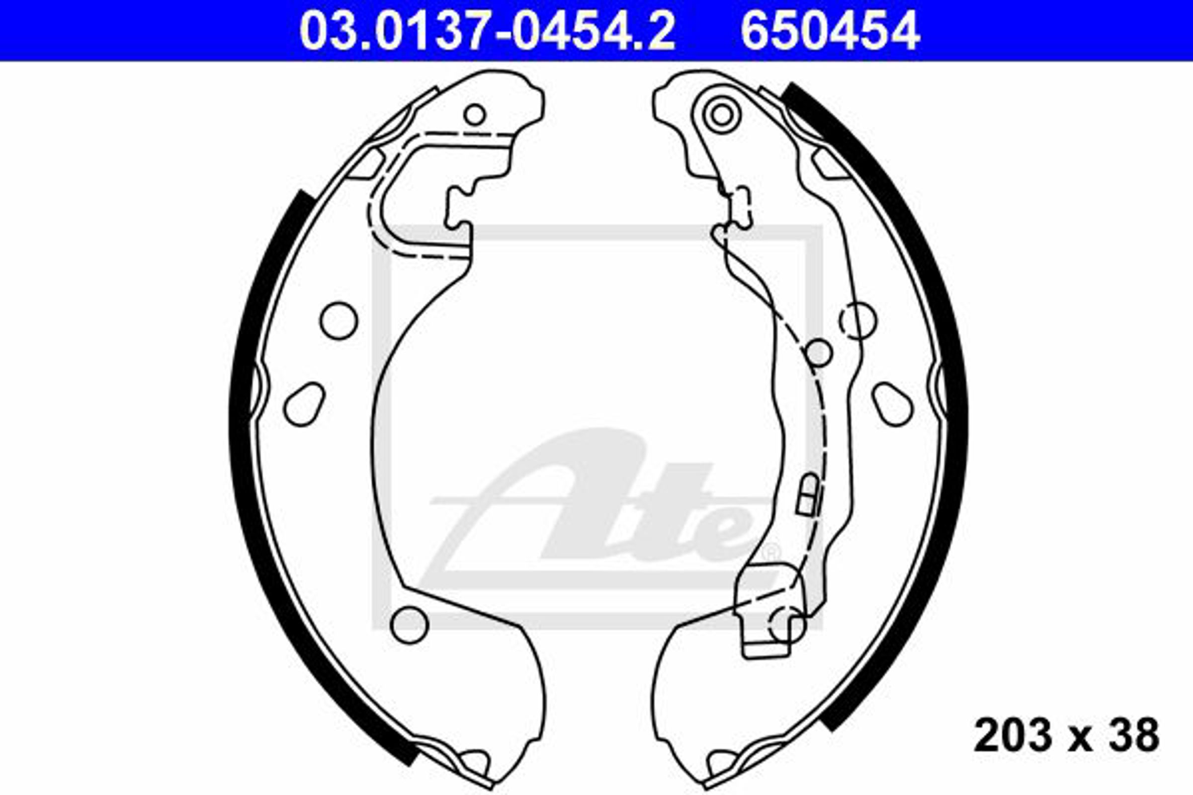 Колодки тормозные барабанные ATE 03.0137-0454.2