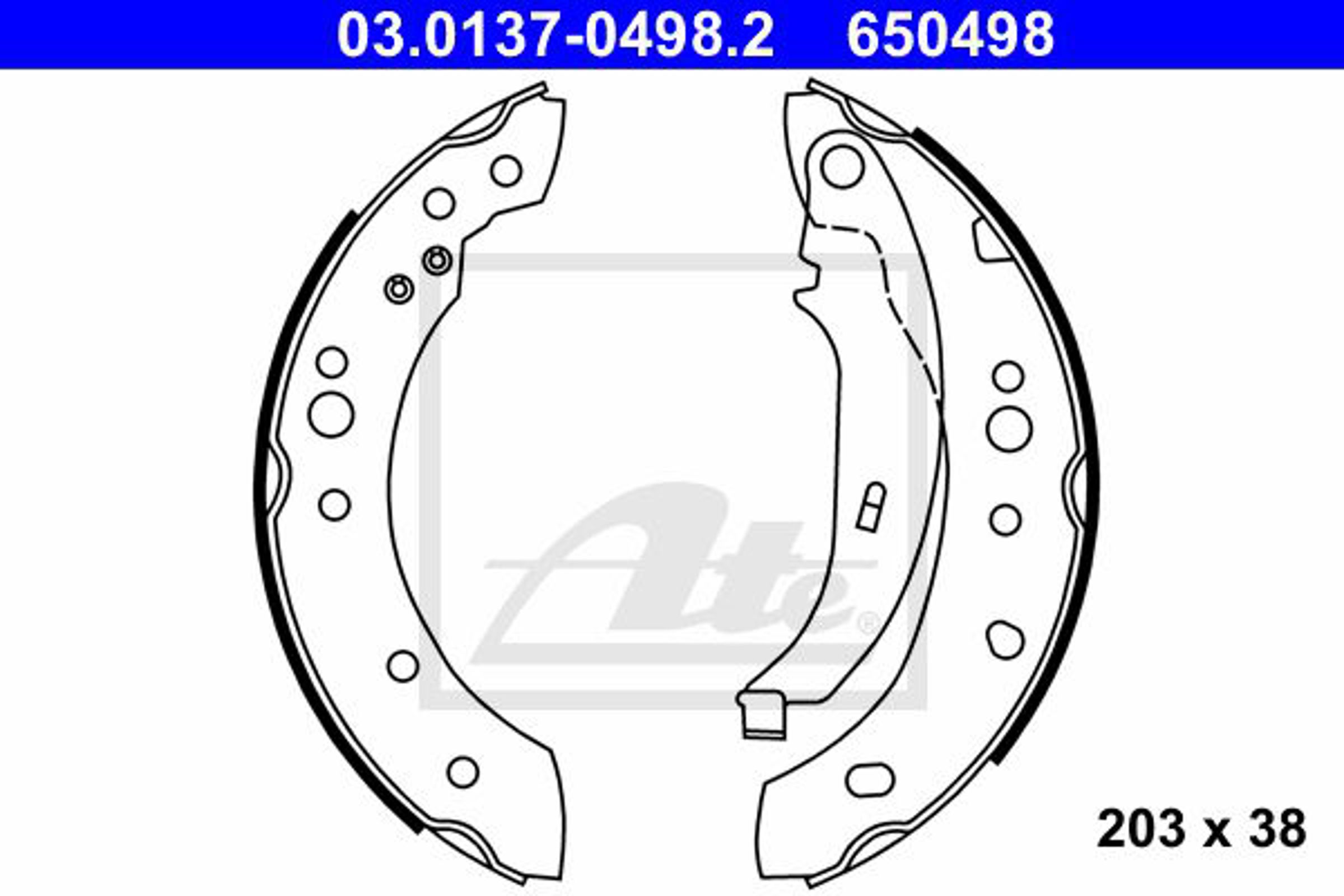 Колодки тормозные барабанные ATE 03.0137-0498.2