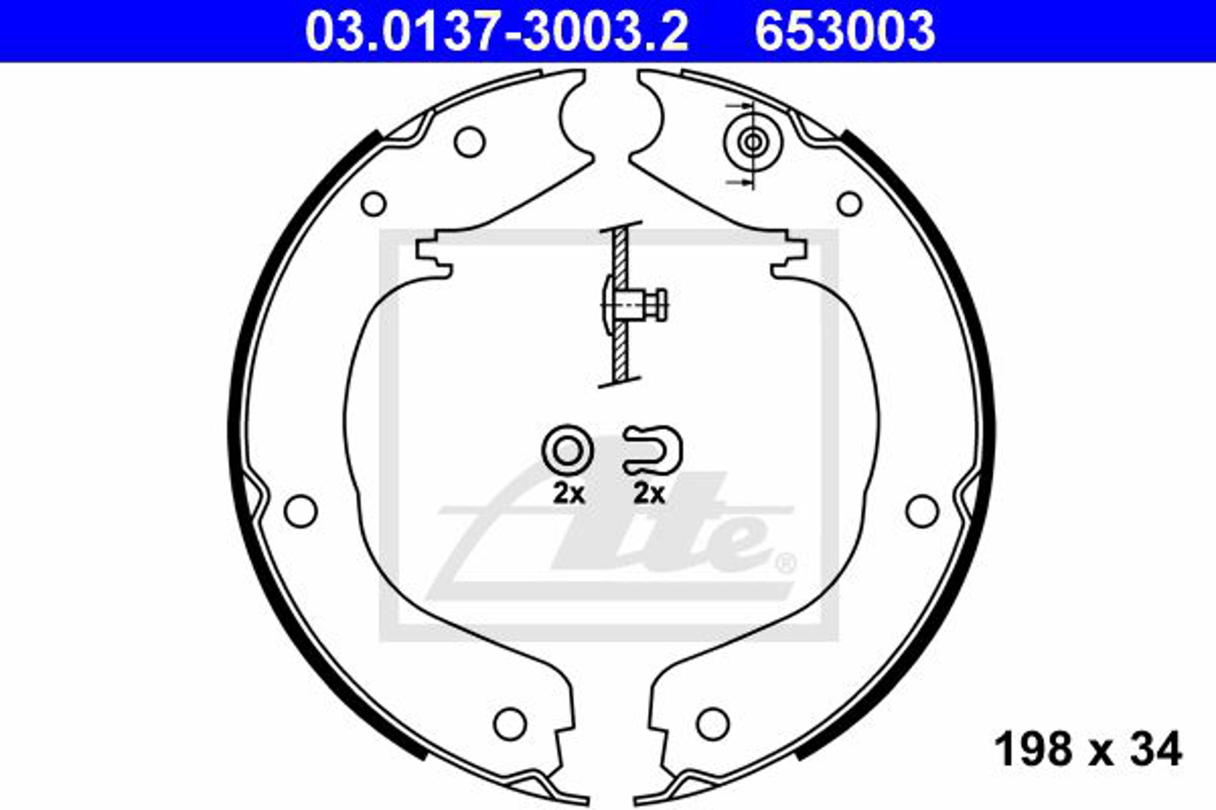 Колодки тормозные барабанные ATE 03.0137-3003.2