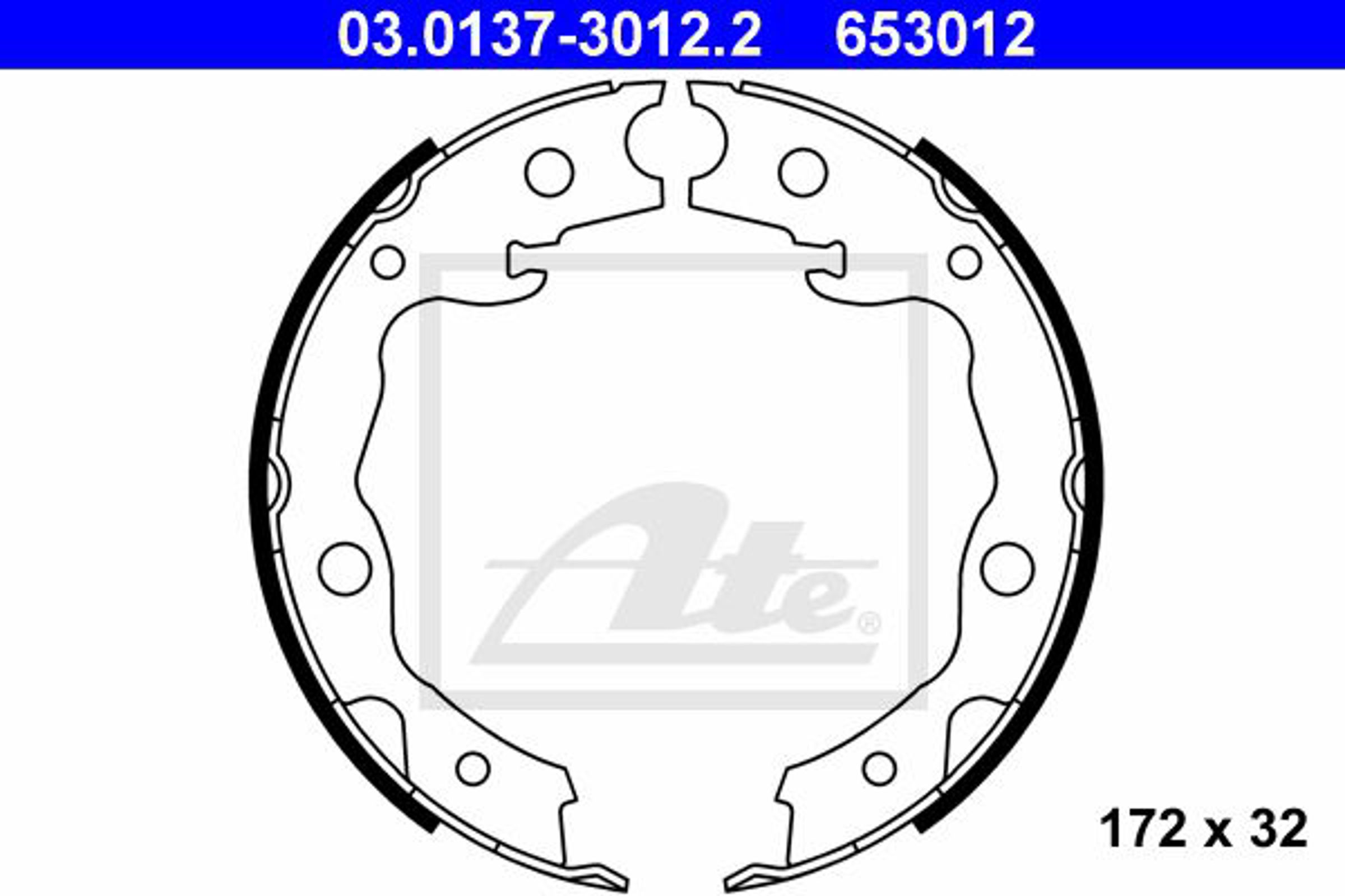 Колодки тормозные барабанные ATE 03.0137-3012.2