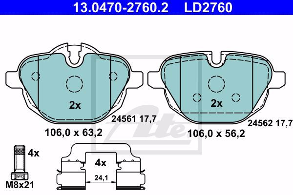 Колодки тормозные дисковые ATE 13-0470-2760-2